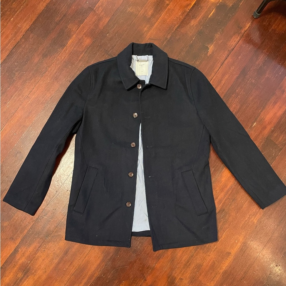 Percival Single-Breasted Wool Peacoat